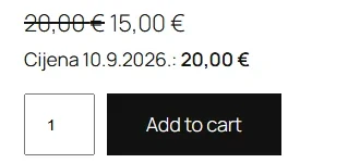 Stranica artikla s istaknutom sidrenom cijenom (WooCommerce)